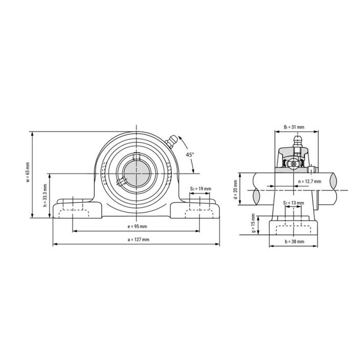 یاتاقان مدل UCP 204